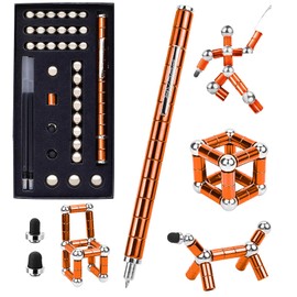 WQWQUU Fidget Pen,Magnetic Pen， Decompression Magnetic Toy Pen，Magnet Pen Fidget Toy Relieve Pressure Novel Toy Gift for Kids or Friends! (Big Orange)