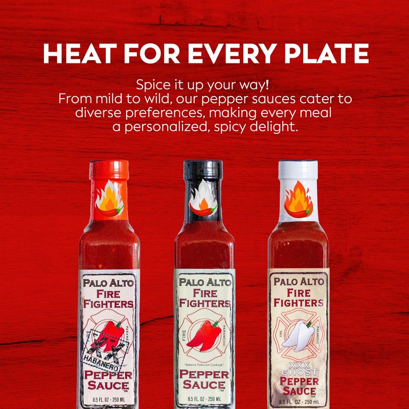 Palo Alto Firefighters Pepper Sauce Variety Pack (8.5oz) - Pack