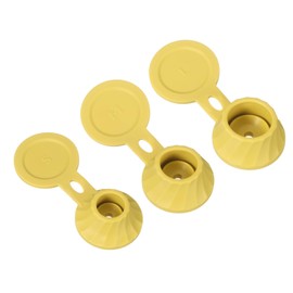sourcing map 3 Pcs Bottle Emptying Caps 3 Sizes Shampoo Upside Down Flip It Bottle Caps Kit Inverted Leak-Proof Cap for Shower Gel Bottles Lotions Shampoos Kitchen Condiments, Yellow