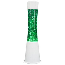 16IN Blue Glitter Lamp with White Base, Big Glitter Flow in Liquid Relaxing Motion Light, Home Decor Calming and Entertaining Lamp, Amazing Gifts for Adults & Kids (Glitter in Green Water)