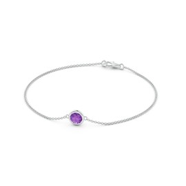 Angara Natural Amethyst Chain Bracelet for Women in Sterling Silver () | February Birthstone Jewelry Gift for Her | Wedding Anniversary