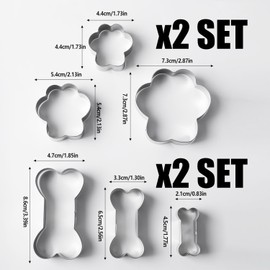 6 Pieces of Bone Mold and 6 Pieces of Dog Paw Mold, Creative Mold, Stainless Steel Mold, Cookie Mold, Kitchen Tool