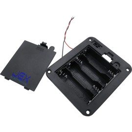 Jex Electronics Four/4X AA Panel Mount DIY Battery Holder Case Box 6V with Power Switch & Wire