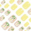 IMSOHOT Yellow Press on Nails Short Square Fake Nails Glossy