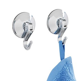 Wenko 4441040100 Lever Suction Hooks Set of 2, Plastic, 4 x 5.6 x 2.5 cm, Chrome