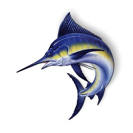 Blue Marlin Fish Fishing - 5.5" Magnet for Car Locker Refrigerator
