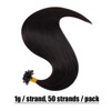 Elailite Real Hair Extensions Bondings 35 cm #1B Natural Black