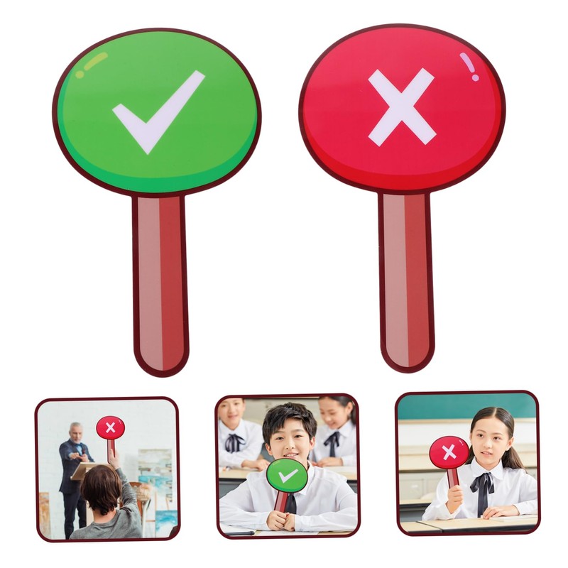 FUNOMOCYA 2Pcs Handheld Voting Paddle Teacher Judging Board Reusable Classroom