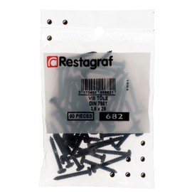 Restagraf 682 3.5mm x 25mm Black Zinc Self Tapping Screws