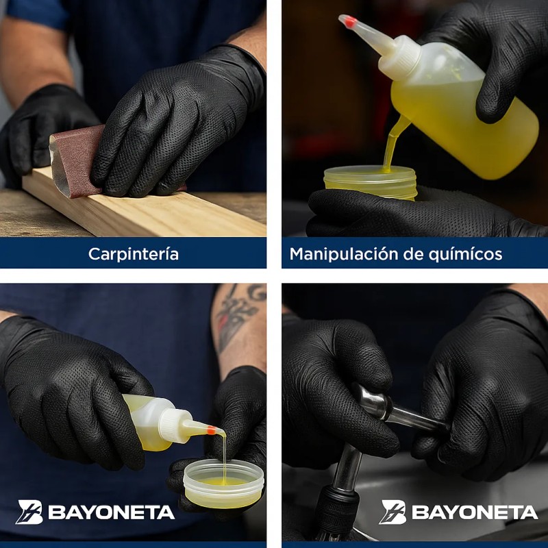 Guantes Nitrilo Xl 100pz Texturizados Alta Resistencia Ruda