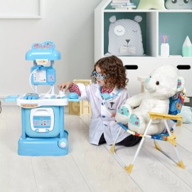 Ondekt Kids Doctor Set, 15 Pieces Playset On Trolley, Small Suitcase
