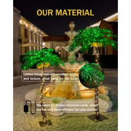 TYBEEU 7ft Lighted Palm Tree 208 LED Lights with Glowing Coconuts - Dimmable, UL Certified, Waterproof - Ideal for Indoor and Outdoor Decoration