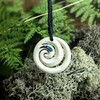 81stgeneration Abalone Maori Hand Carved Bone Pendant Necklace for Men