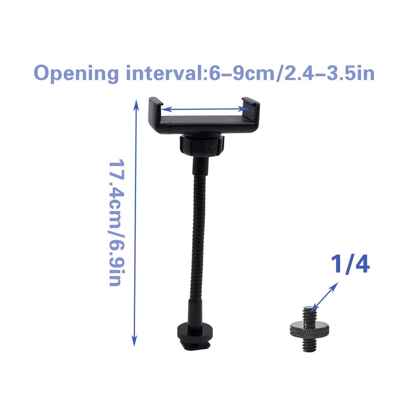Ring Light Phone Holder with Hot Shoe & 1/4 Adapter,