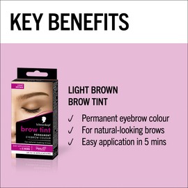 Schwarzkopf Brow Tint Professional formula Eyebrow Dye Brow Tinting Kit with Gentle Permanent Colour - Light Brown