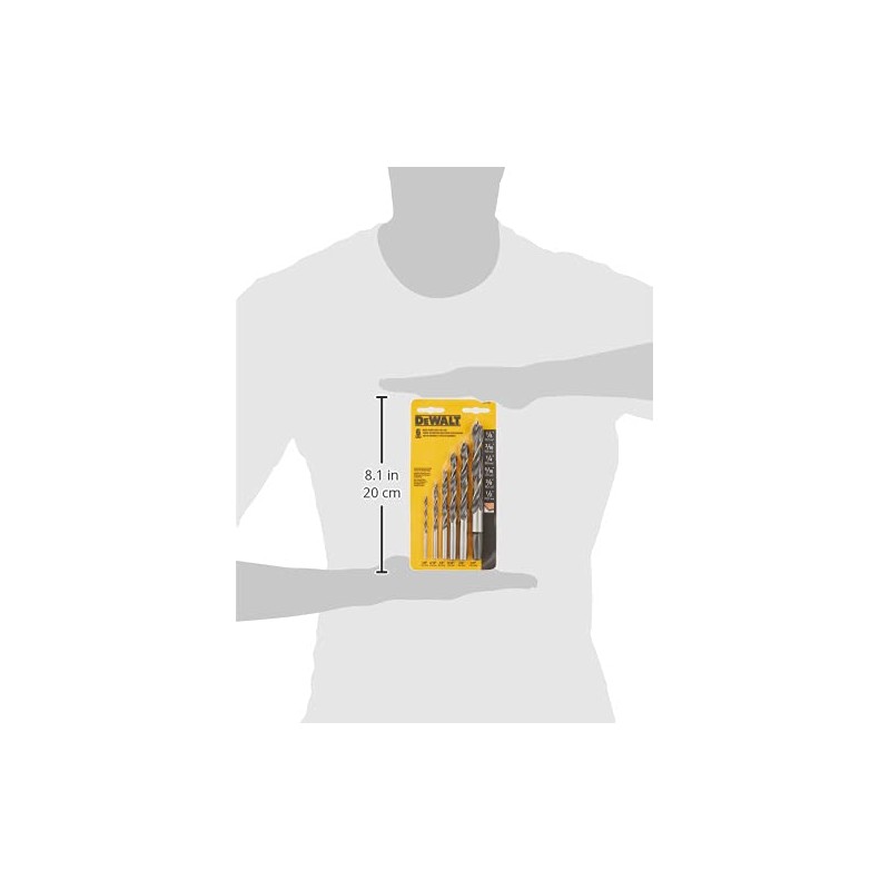Dewalt DW1720 Juego de brocas para taladro con punta centradora,