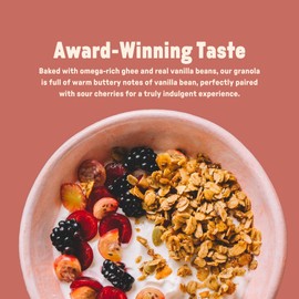 Jamie's Farm, Vanilla Bean with Sour Cherries Granola, Gluten-Free, Baked with Ghee (8oz Bag)