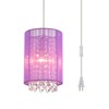 LaLuLa Hanging Lamp, Purple Cotton Hanging Lights with Plug in