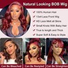 Hihmarm 12 Inch 99j Burgundy Bob Wig Human Hair 13x4