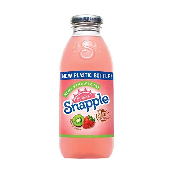 Snapple All Natural Fruit Flavored Teas and Juices, 16 oz Plastic Bottles (Kiwi Strawberry, Pack of 6)