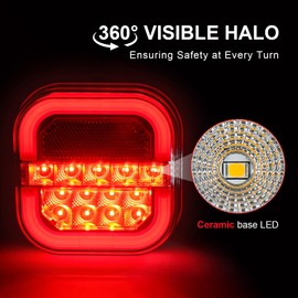 NEONLG Wireless Trailer Lights Magnetic, USB-C Rechargeable LED Tail Light Kit for Tow Trailer, Portable Turn Signals Taillight for Brake Running Stop Towing Camper Boat RV Caravan, IP67 Waterproof