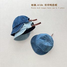 2025 New In Autumn/Winter Korean Baby Denim Hat for 2-4 Year Olds (Head Circumference 48-50cm) Recommended) / Medium Color Jean 3ea