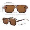 qinqilanqi-S Vintage Square Double Bridge Sunglasses Men Women 70s Flat