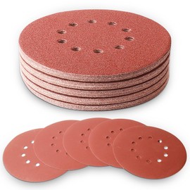 UQIPLB 50 PCS 9 Inch 10 Hole Sanding Discs 240 Grit Hook and Loop Sandpaper for Drywall Sander