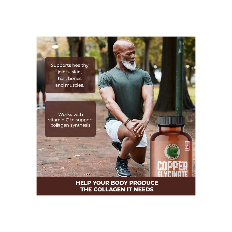 Pure Lab Vitamins Copper Glycinate 1mg - 150 Vegi-caps