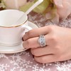 Wuziwen 4 Carats Wedding Engagement Band Rings for Women Sterling