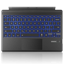 Tomsenn Surface Pro Type Cover, Portable Wireless Bluetooth Keyboard with Touchpad, 7-Color LED Backlit and Built-in Rechargeable Battery (LED Backlit)