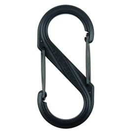Nite Ize SBP4-03-01BG S-Biner Plastic Size-4 Double Gated Carabiner, Black with Black gates
