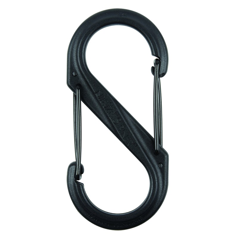 Nite Ize SBP4-03-01BG S-Biner Plastic Size-4 Double Gated Carabiner, Black