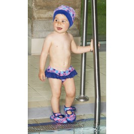 Playshoes Mädchen UV-Schutz Windelhose Veilchen Schwimmwindel, Mehrfarbig (LACHS 41), 62 (Herstellergröße: 62/68)