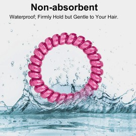 JessLab Spiral Hair Ties, 10 Pcs Traceless Phone Cord Hair Ties Spiral Bracelet Plastic Coil Hair Ties Ponytail Holders No-Damage Hair Accessory for Girls Women Ladies, Color Assorted, Set 36