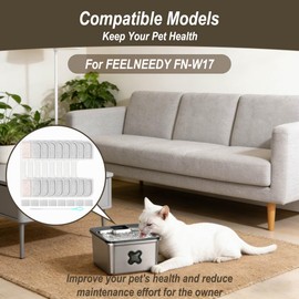 Acmerota 8 Pcs FN-W17 Filters for Cat Fountain Compatible for FEELNEEDY FN-W17 3.2L Steel Drinking Fountain for Cats 4-Layer Filter System Replacement Filter Water Filter Cartridges