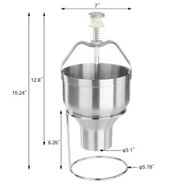New Star Foodservice 37470 Commercial Grade Stainless Steel 18/8 Pancake Dispenser with Stand, Silver