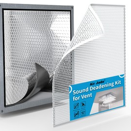 Air Jade Sound Deadening Kit for Vent, Sound Deadener and Mesh Vent Cover for Vent Soundproofing and Vibration Dampening, Includes 4 sqft Sound Deadening Mats & 2 Pcs Vent Covers 17 x 17 in, White