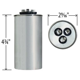 70/5 MFD uF 70+5 Dual Run Capacitor 370 vac Volts AC Motor # 27L633 C3705R
