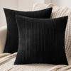 MIULEE Set of 2 Cushion Covers, Corduroy Cushion Cover, Decorative Cushion Cover, Sofa Cushion, Couch Cushion, Decorative Cushion Cover with Hidden Zip, 40 x 40 cm, Black