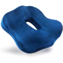 Unbranded Office Chair Seat Cushion Comfort Memory Foam Chair Cushion Anti Slip Chair Pad - Blue