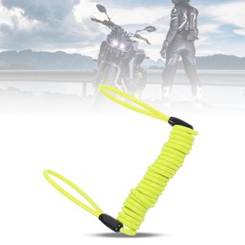 Motorcycle Bike Alarm Disc Lock Reminder Coil Cable, Multi functional Lightweight Steel Coil Cable for Motorbikes, Motorcycles, Scooters, with 2 Looped Ends (Yellow)