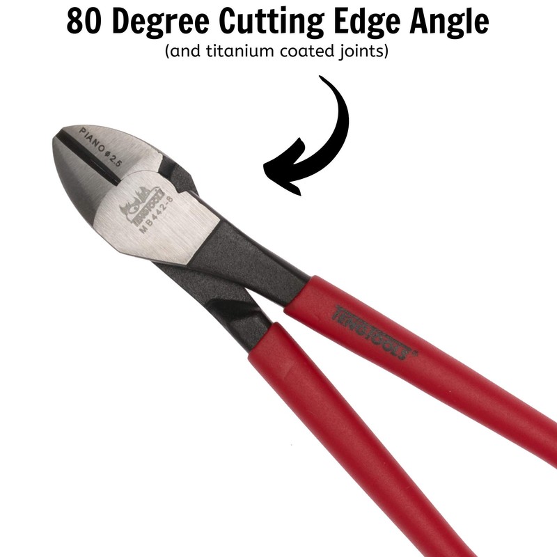 Teng MB442 200mm 8-inch Megabite Heavy-Duty Side Cut Pliers, Red