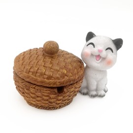 Cute Cat Ashtray with Lid Set, Natural Resin Ash Tray Indoor Outdoor, Creative Smokeless Waterproof, Ash Holder for Home, Office, Birthday Gift for Men Women