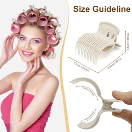 Medoca MEDOCA Hot Roller Clips -12PCS Hair Roller Clip - Hair Curler Claw Clip - Replacement Roller Clips for Women Girls Hair Section Styling - Beige