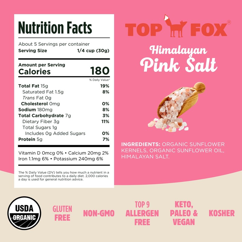 Top Fox Snacks Sunflower Seeds to Eat (Himalayan Pink Salt,
