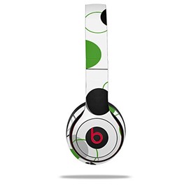 WraptorSkinz Skin Compatible with Beats Solo 4, Solo 3 and Solo 2 Wireless Headphones - Lots of Dots Green on White - Decal Vinyl Wrap (Headphones NOT Included)