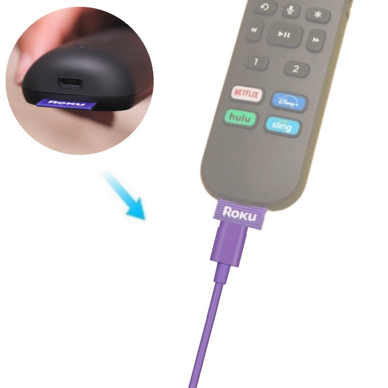 For Roku 6FT For Roku voice remote Pro Rechargeable Charging
