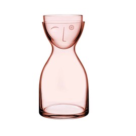 Mr. & Mrs. Night Carafe Water Set, Elegant Crystal Carafe & Glass Set for Bedroom, Office & Home, Premium Design for Stylish Hydration & Décor, Ideal Gift for All Occasions (1, dusty rose, 28 3/4)