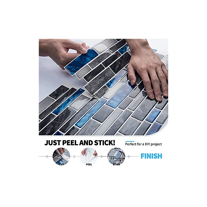 Art3d 10-Sheet Premium Self-Adhesive Kitchen Backsplash Tiles in Marble,30 *